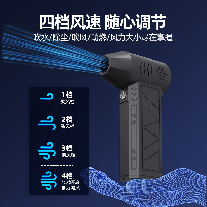 Violent fan 130,000 RPM turbo USB outdoor handheld mini brushless high-speed fan with LED light for blowing snow