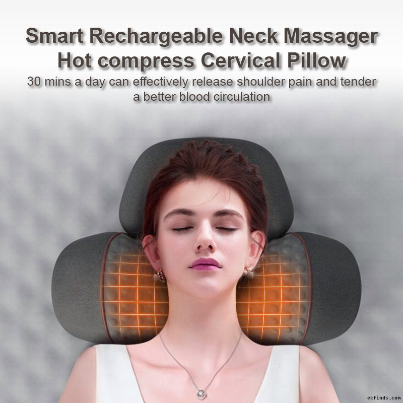Cervical Neck Traction Massage Pillow for Protecting the cervical vertebrae, Special spinal heating compress for Deep tissue Pain relief