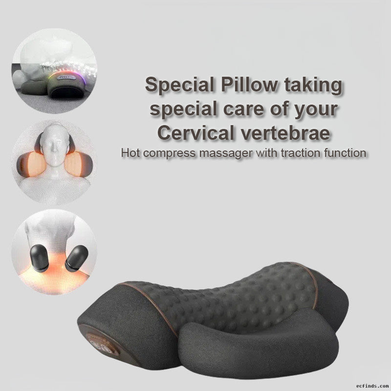 Cervical Neck Traction Massage Pillow for Protecting the cervical vertebrae, Special spinal heating compress for Deep tissue Pain relief