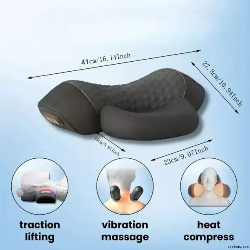 Cervical Neck Traction Massage Pillow for Protecting the cervical vertebrae, Special spinal heating compress for Deep tissue Pain relief