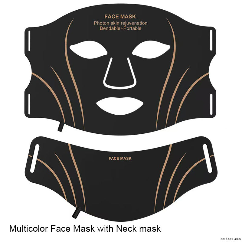 LED red and blue light beauty , home charging large exhaust light, silicone facial photon  device with neck strap