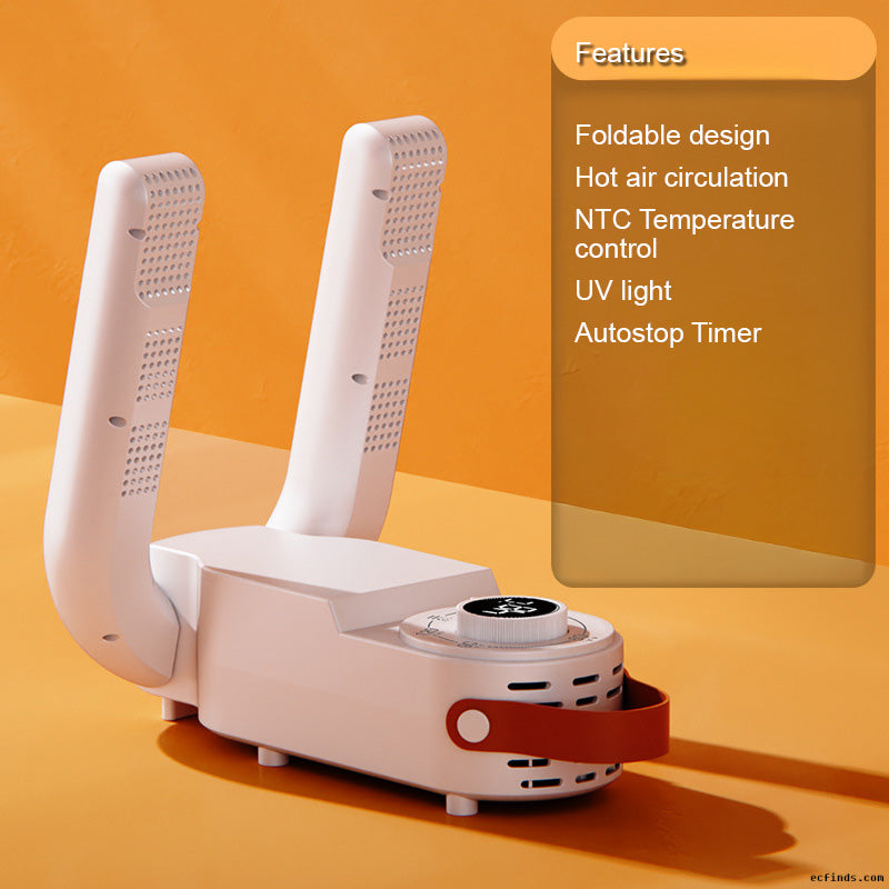 Timed shoe dryer, foldable, extendable, portable, constant-temperature blue light dehumidifying and shoe dryer