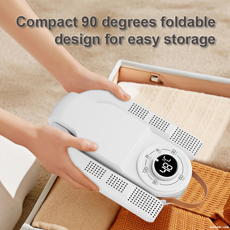 Timed shoe dryer, foldable, extendable, portable, constant-temperature blue light dehumidifying and shoe dryer